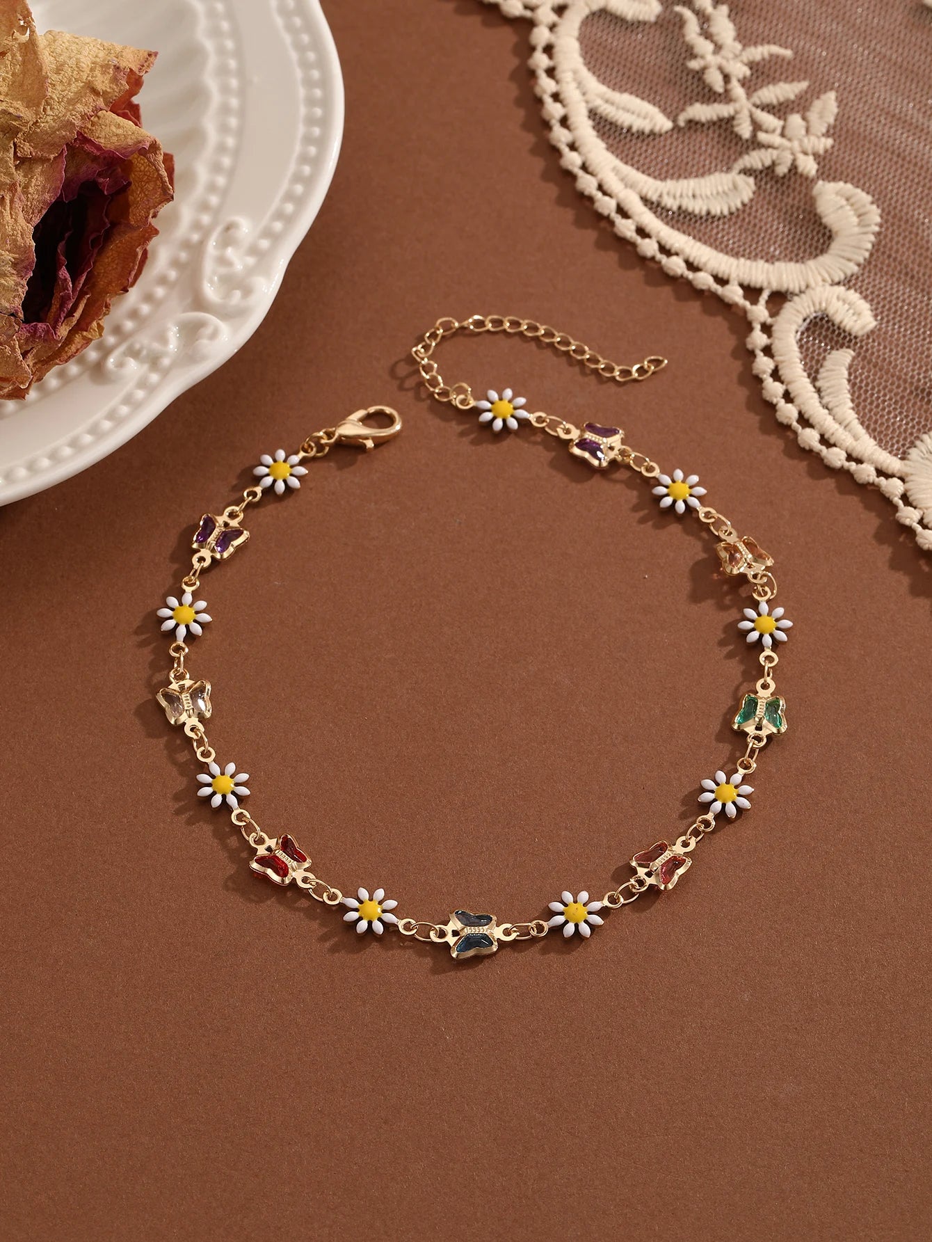 Crystal Zircon Anklet